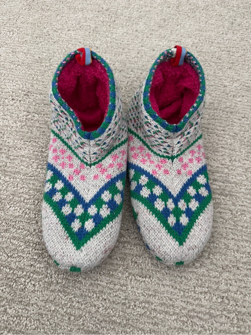 Bombas Gripper Sherpa Lined Slippers House Shoes Socks Size Small 4.5-7 Shoe Sz